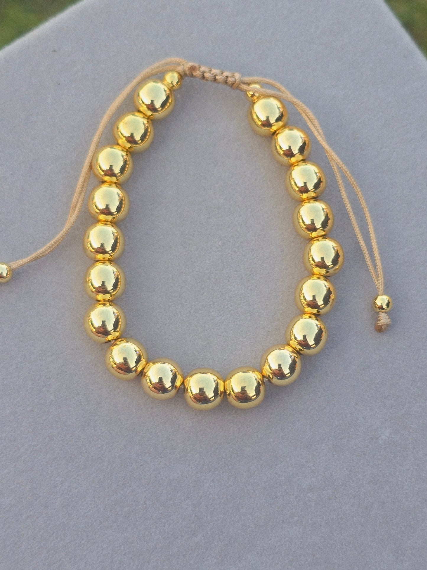 Pulsera de balines ajustable dorada bracelets beaded gold