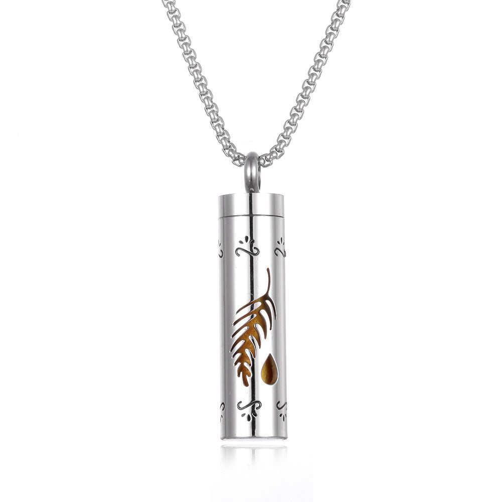Aromatherapy Pendant Perfume Bottle Essential Oil Titanium Steel necklace