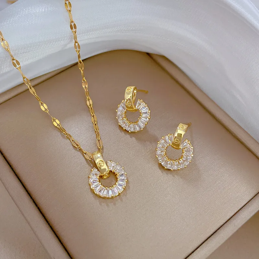 Set Zirconio ring pendants necklaces