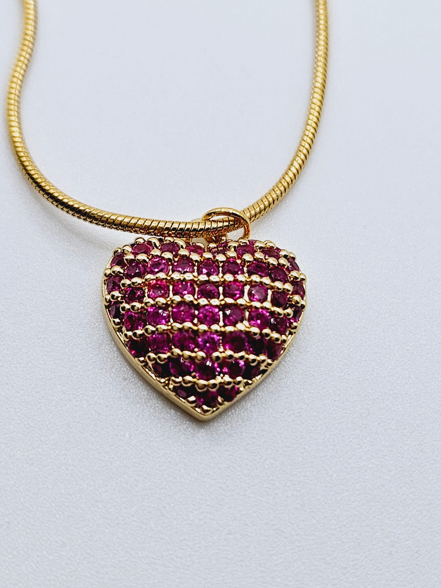 Full zirconia heart necklace