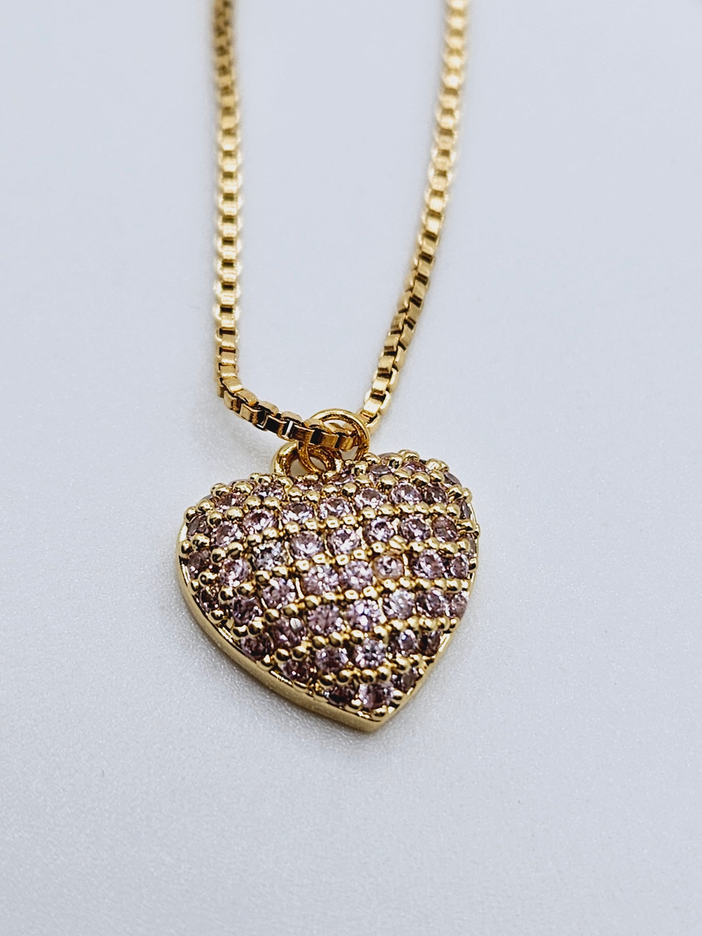 Full zirconia heart necklace