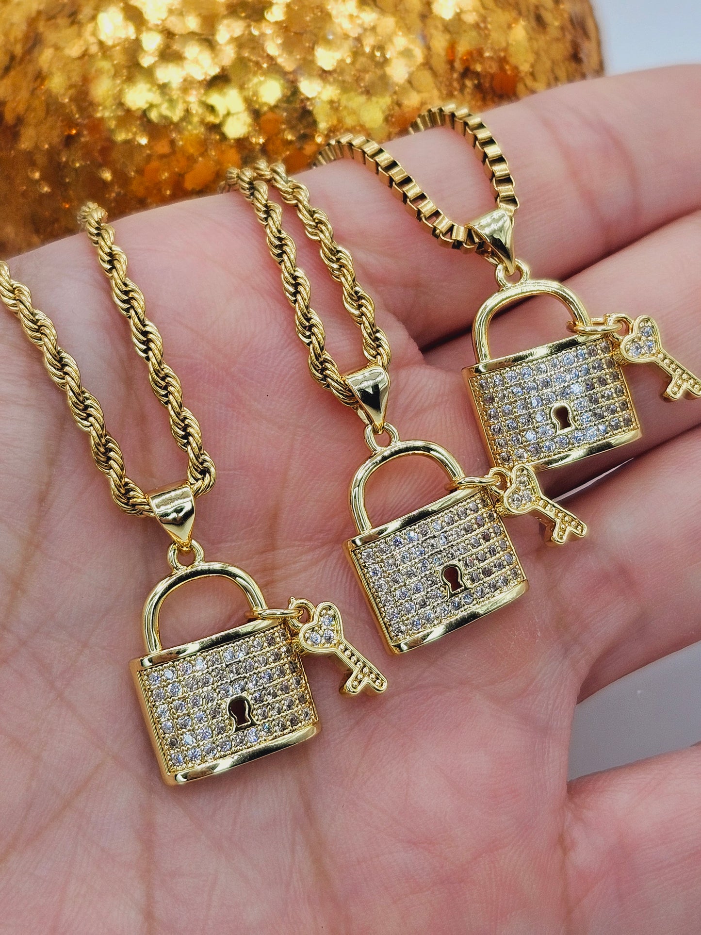 Lock and key necklace