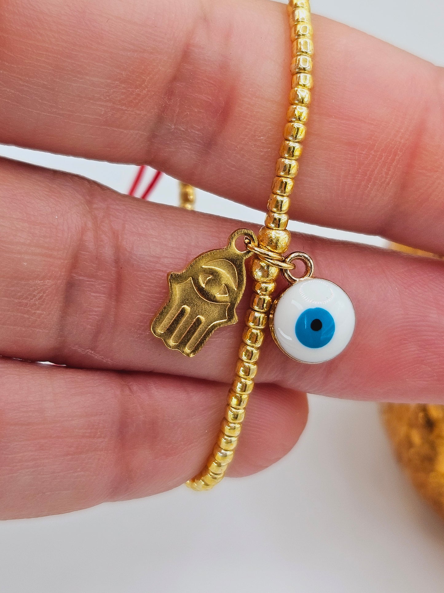 Evil eyes and Hamsa hand bracelet