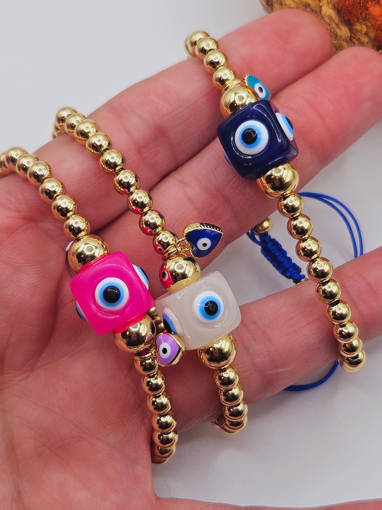 Square evil eyes bracletes