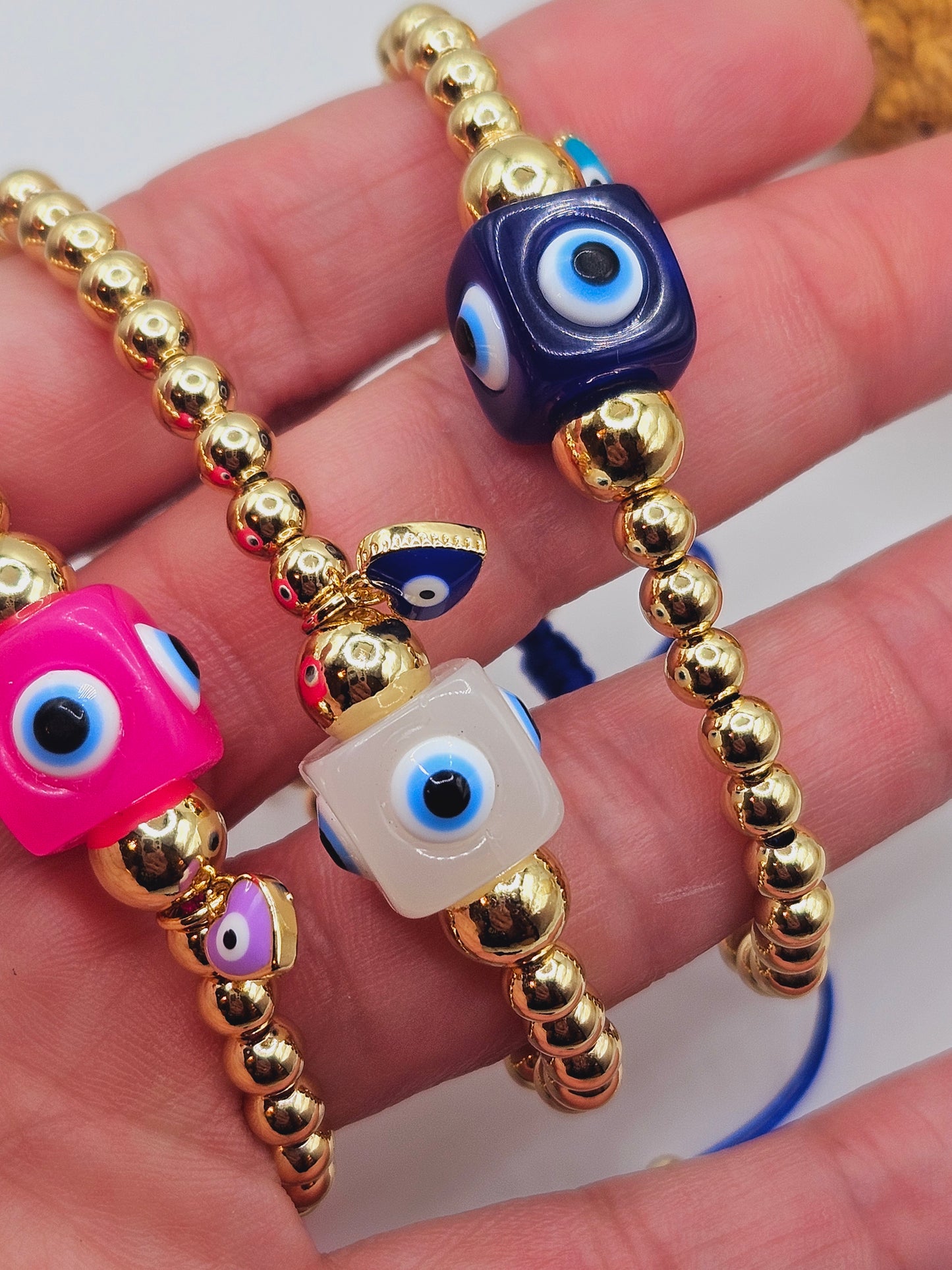 Square evil eyes bracletes