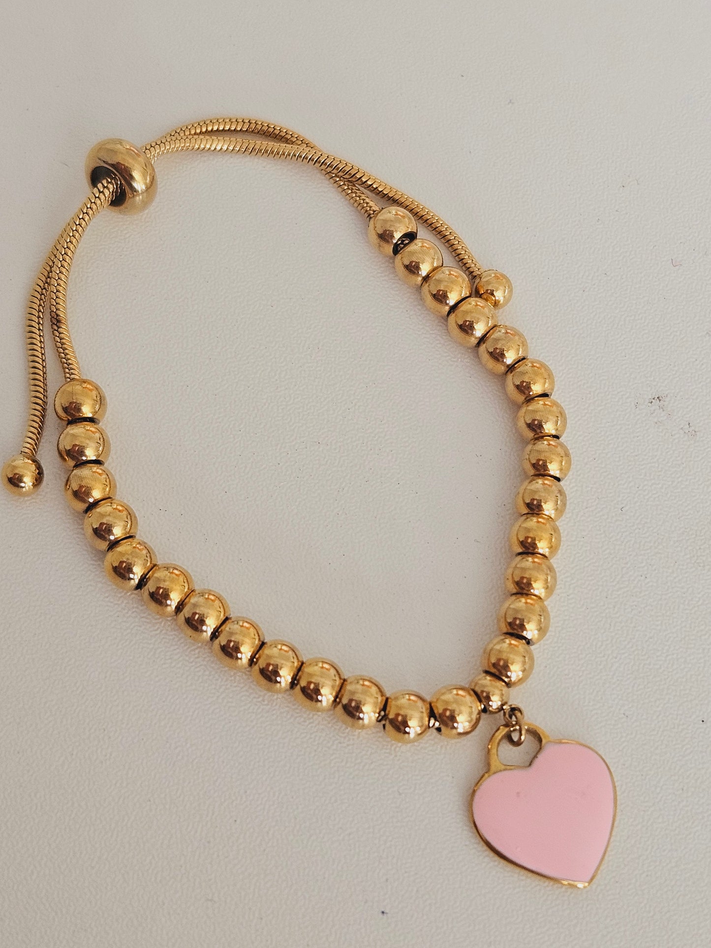 Pink heart bracelet