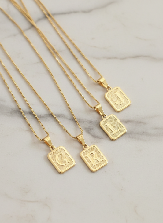 Initial necklace Gold Filled/Cadena Oro Brasilero con dije de inicial