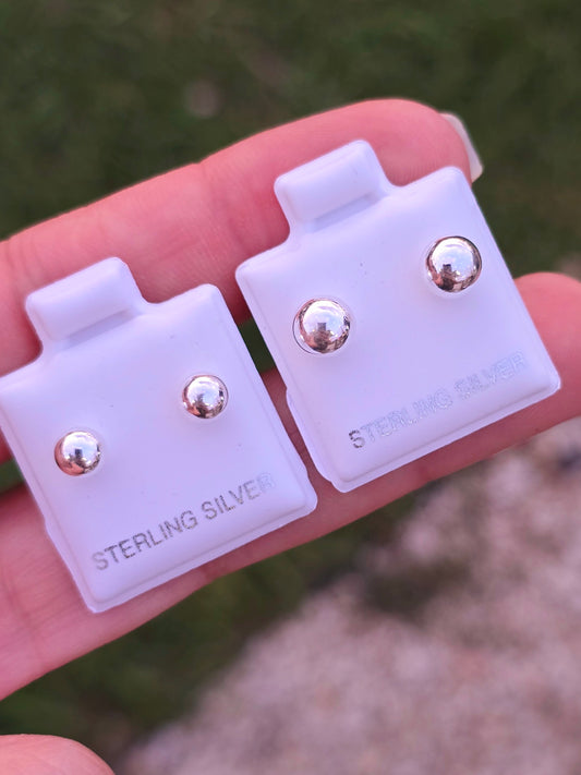 Ball Studs Sterling Silver Bolas de plata 925 topitos aretes