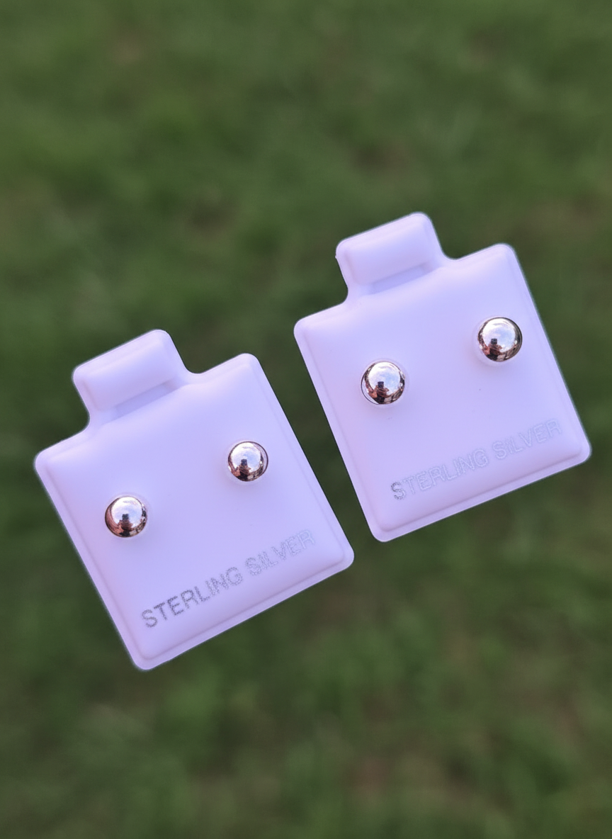 Ball Studs Sterling Silver Bolas de plata 925 topitos aretes