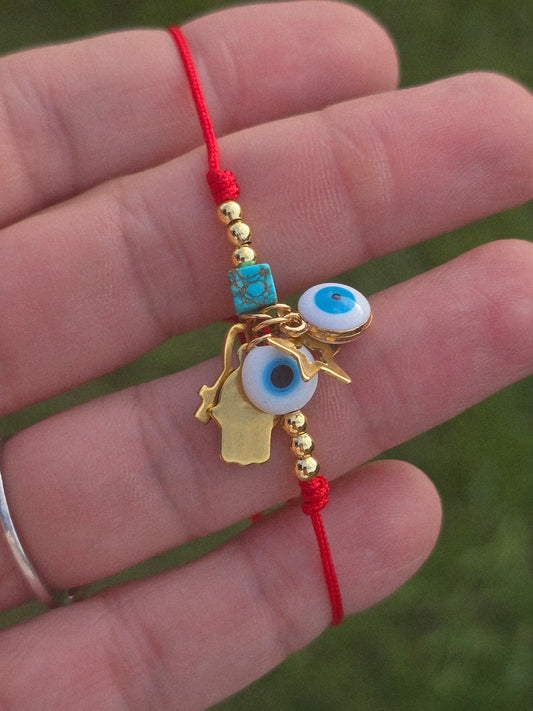 Hilo Rojo ojo turco dijes de suerte y protección evil eyes bracelets lucky bracelets