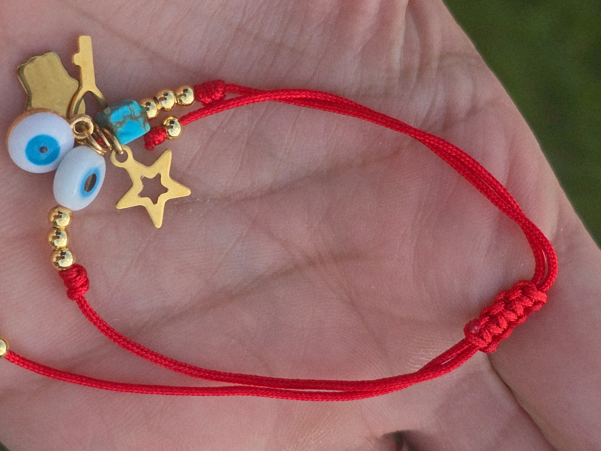 Hilo Rojo ojo turco dijes de suerte y protección evil eyes bracelets lucky bracelets - Fui Fuiu Jewelry