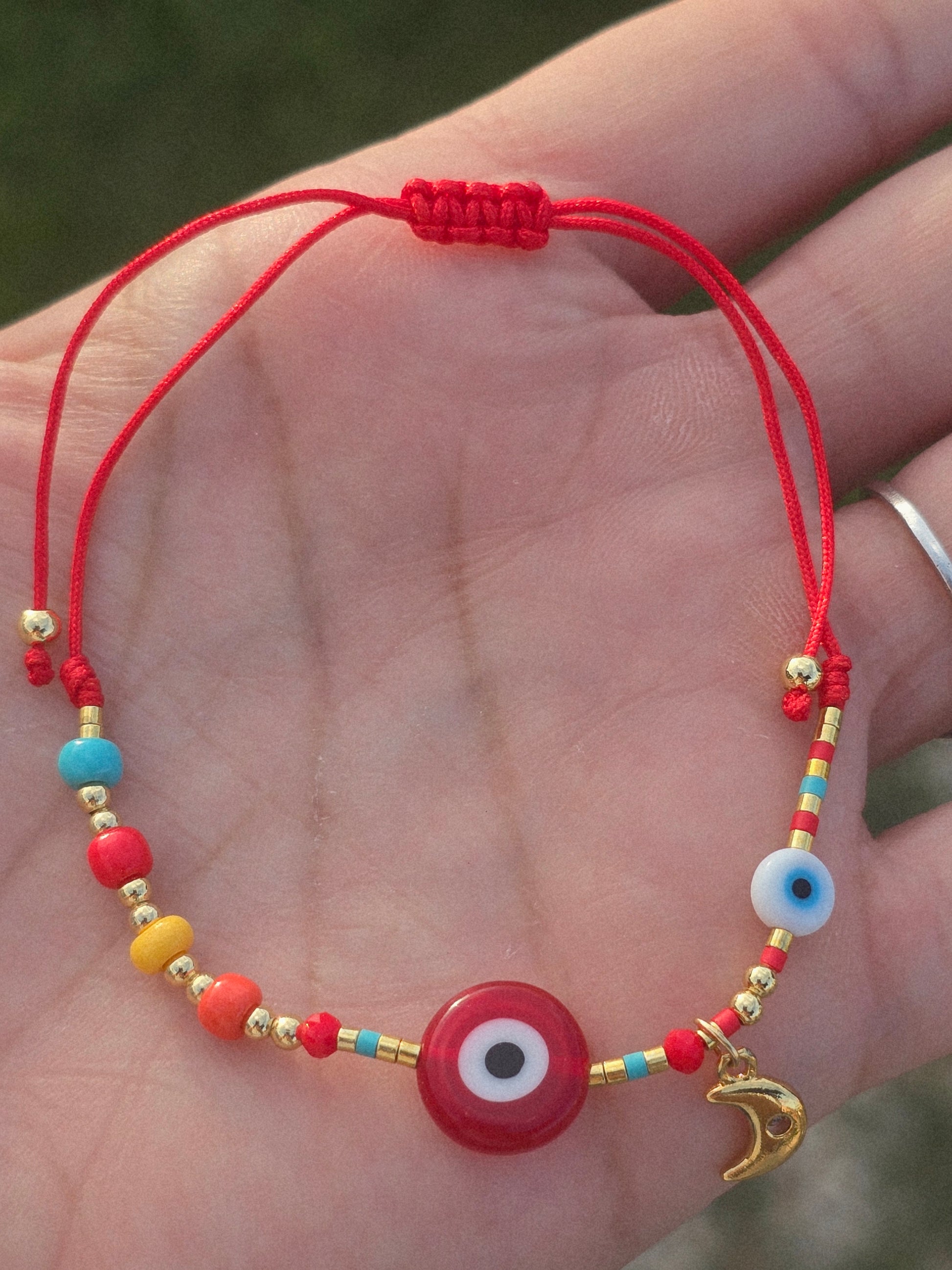 Hilo Rojo con evil eyes ojo turco suerte y protección colores bracelets - Fui Fuiu Jewelry