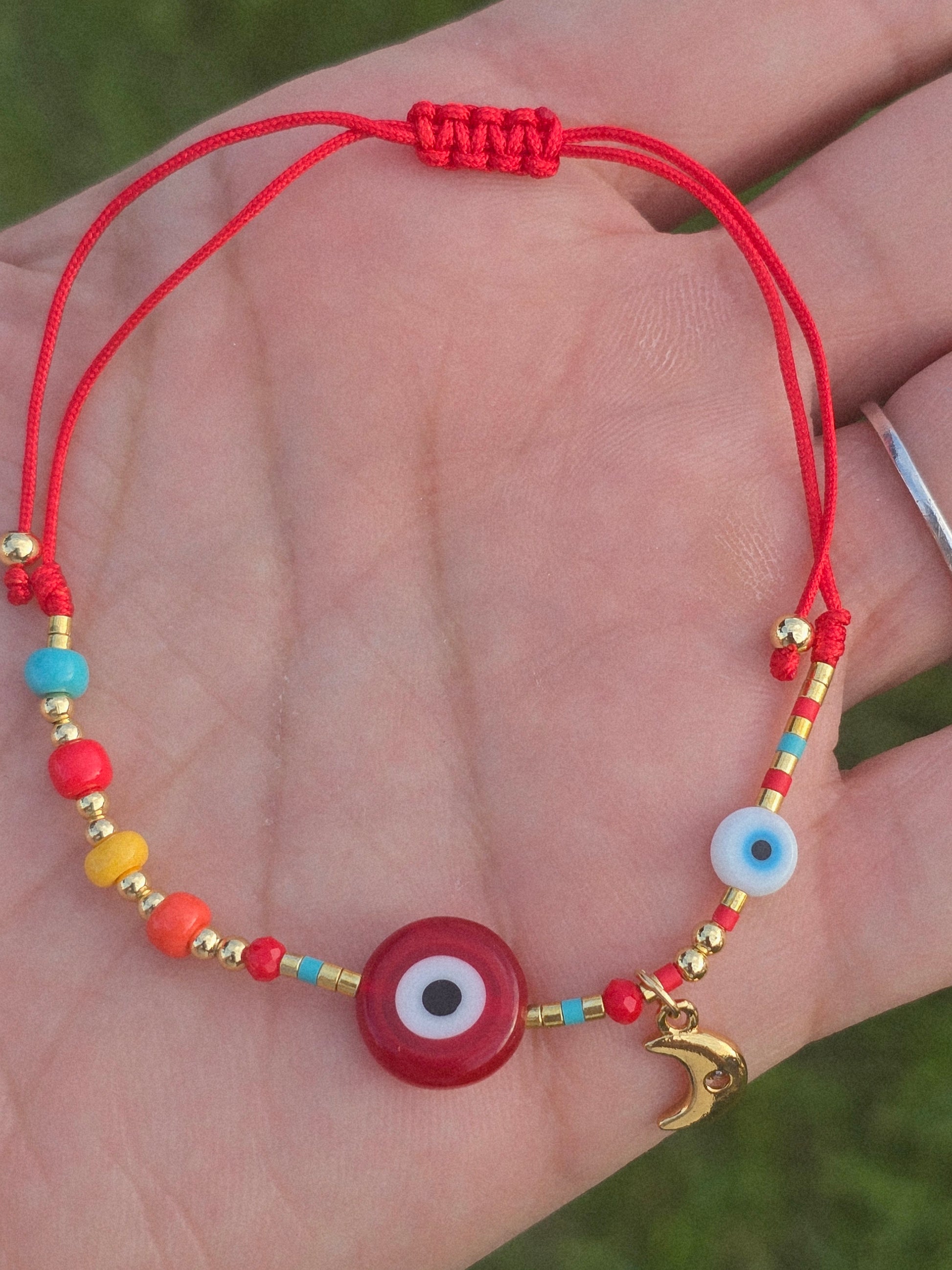 Hilo Rojo con evil eyes ojo turco suerte y protección colores bracelets - Fui Fuiu Jewelry