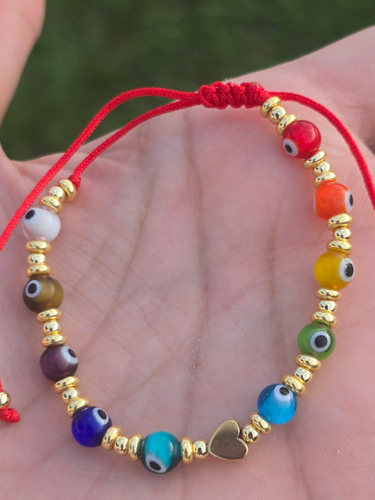 Hilo Rojo ojo turco de colores y protección evil eyes colorfully bracelets lucky bracelets