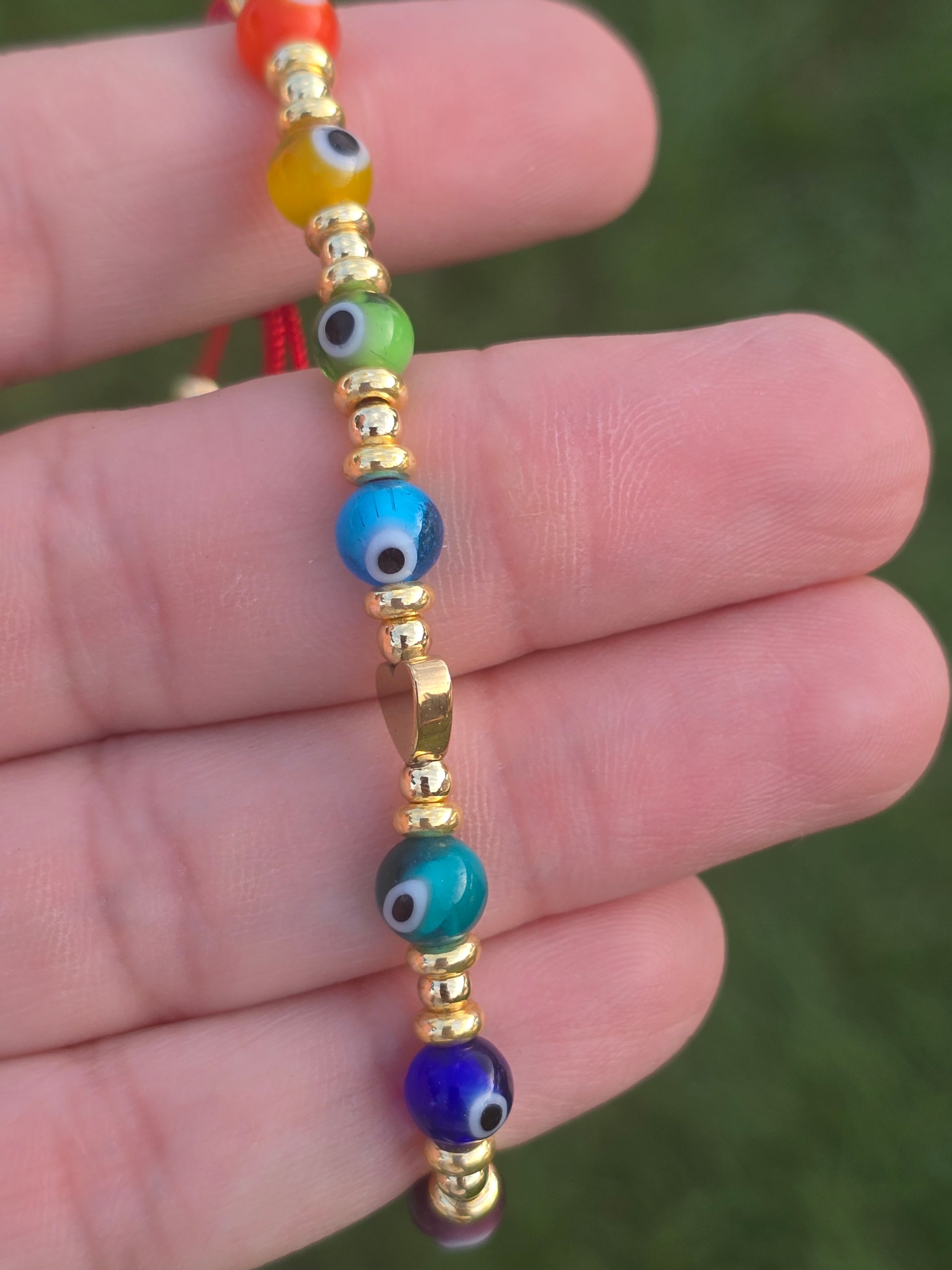Hilo Rojo ojo turco de colores y protección evil eyes colorfully bracelets lucky bracelets - Fui Fuiu Jewelry
