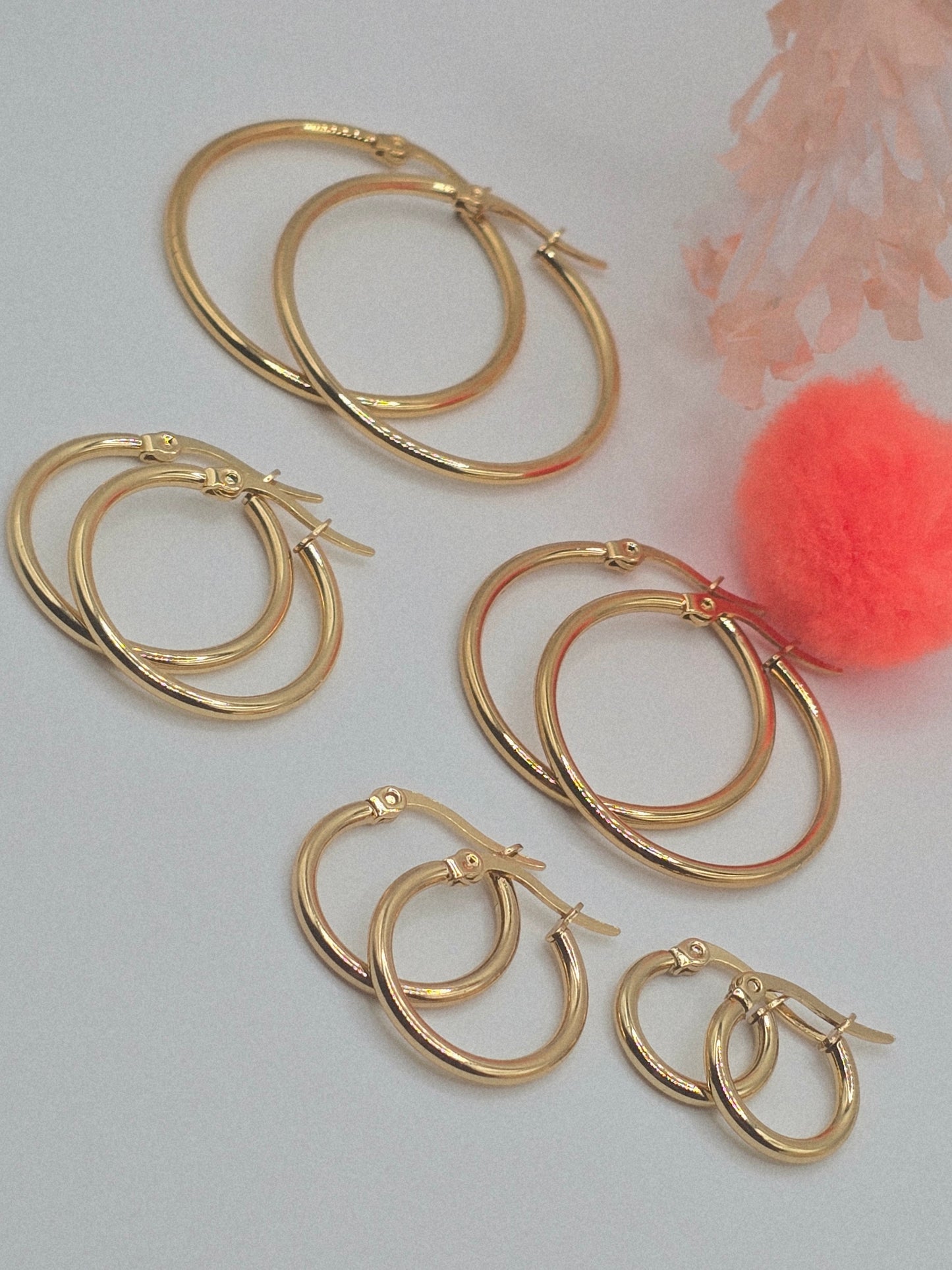 Earring hoops acero gold stainless steel ring aros zarcillos