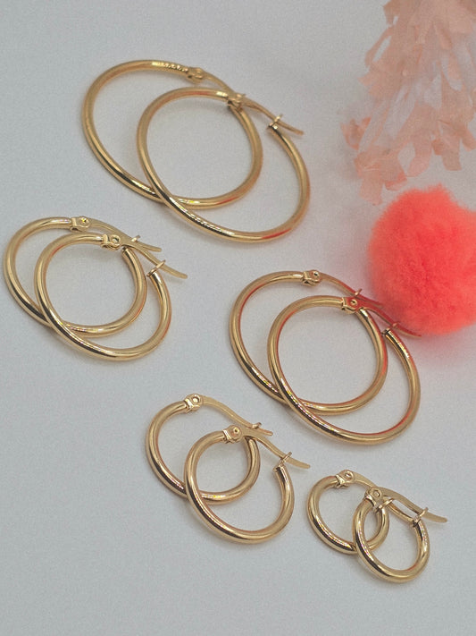 Earring hoops acero gold stainless steel ring aros zarcillos