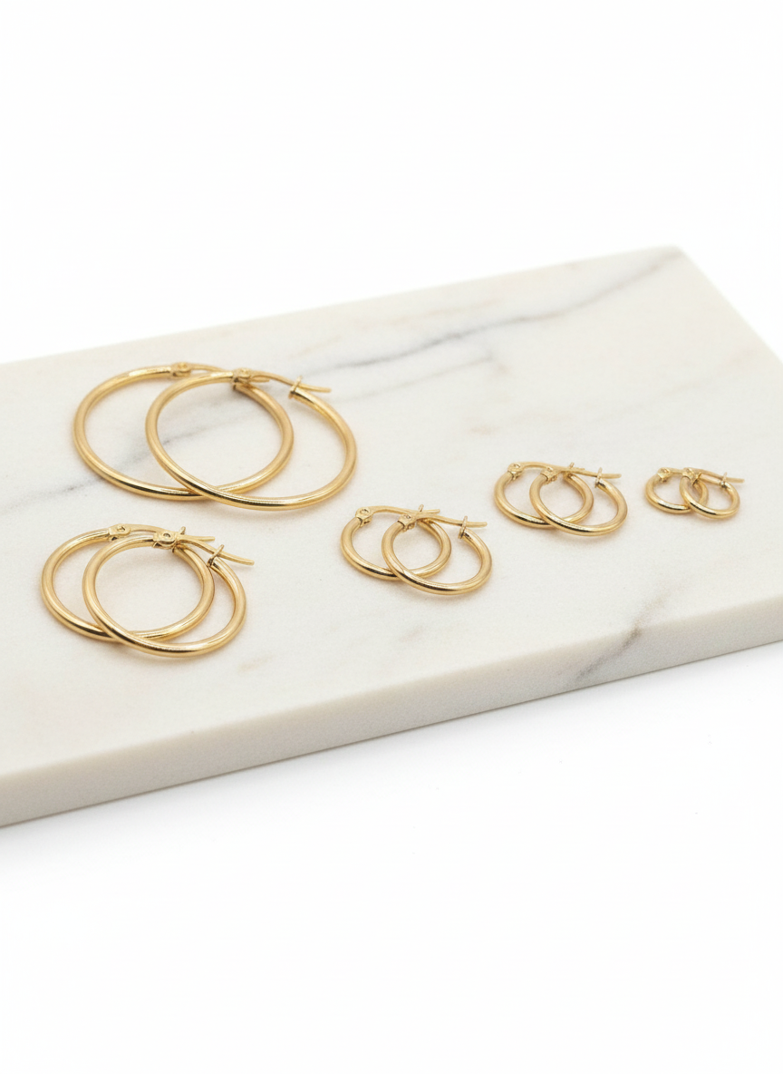 Earring hoops acero gold stainless steel ring aros zarcillos