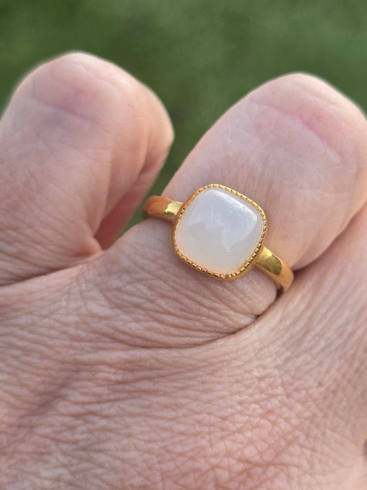 Clear stone ring stainless steel anillo en acero con piedra clara ring