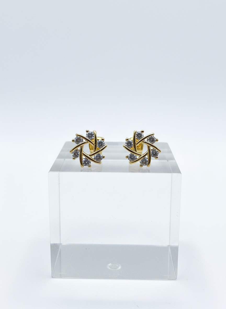 Studs crystal rounded aretes de cristal redondos