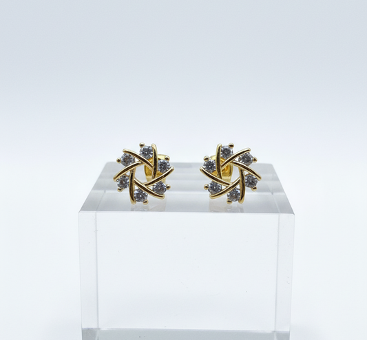 Studs crystal rounded aretes de cristal redondos