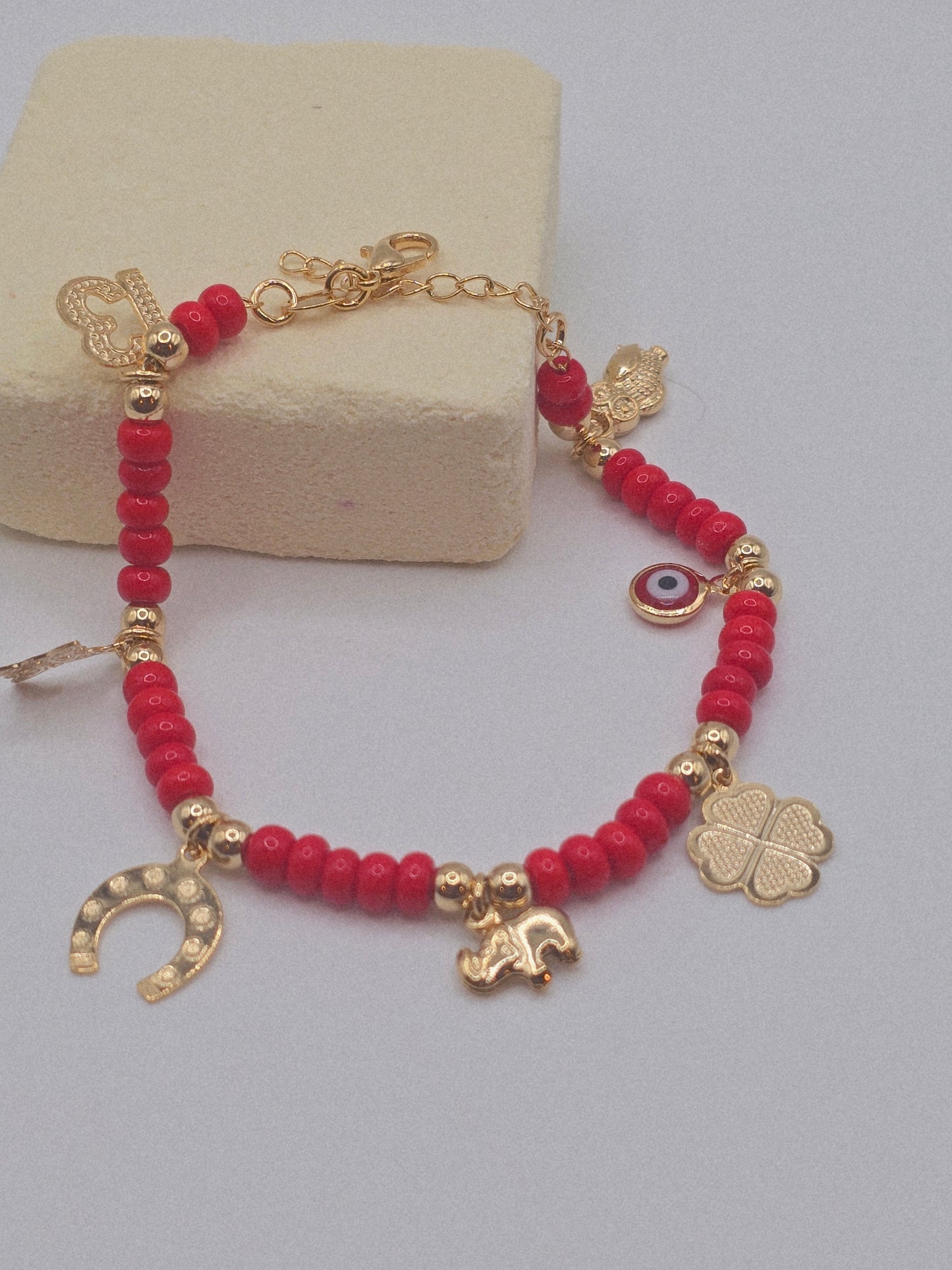 Lucky chamrs bracletes brasilian gold 14K pulsera dijes de la suerte en Oro Laminado 14K