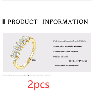 Moissanite S925 Sterling Silver Ring Niche Advanced Sense ring