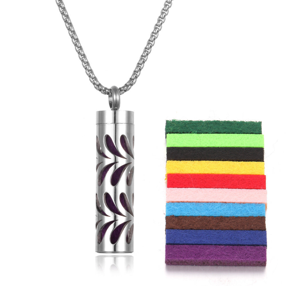 Aromatherapy Pendant Perfume Bottle Essential Oil Titanium Steel necklace