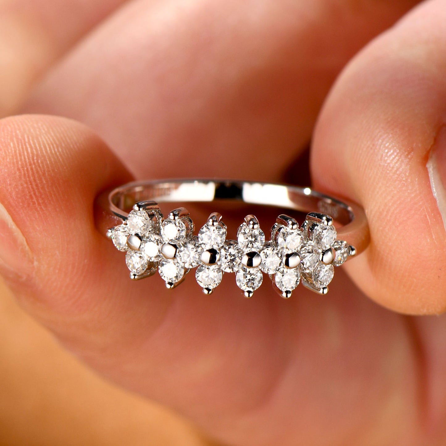 Moissanite S925 Sterling Silver Ring Niche Advanced Sense ring