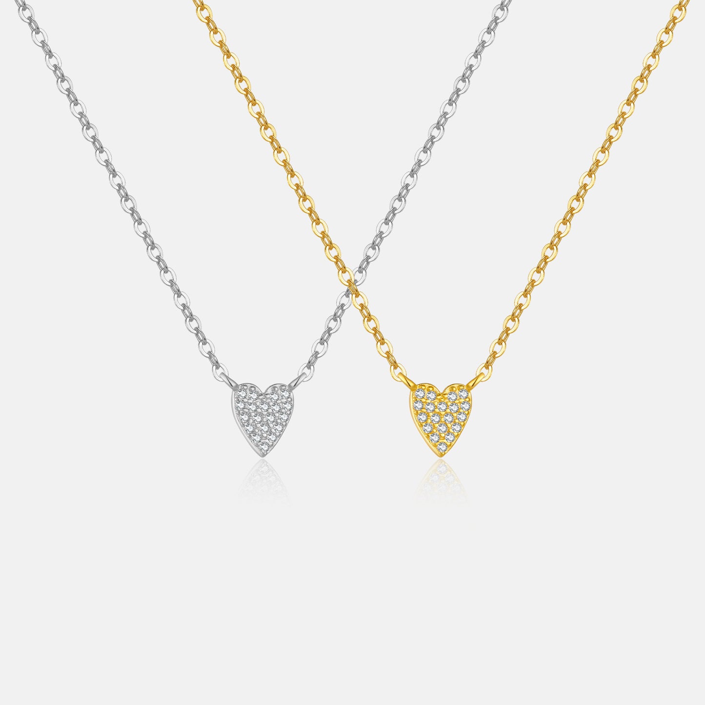 S925 Loving Heart In Sterling Silver Diamond Heart-shaped Pendant Necklace