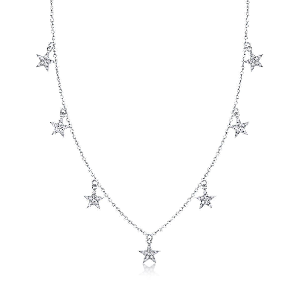 Star Love - A Fashionable And Luxurious Diamond Jewelry Pendant Set With Moissanite S925 Sterling Silver And Platinum Plating