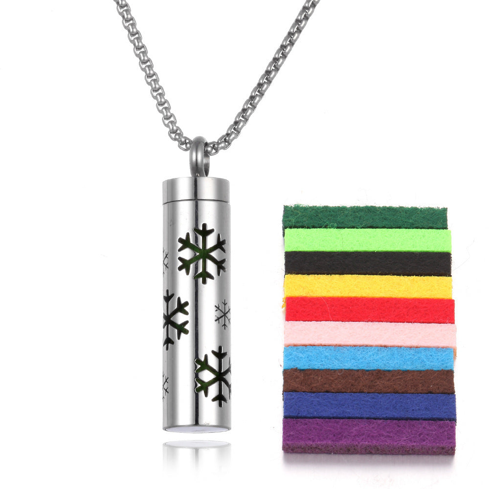 Aromatherapy Pendant Perfume Bottle Essential Oil Titanium Steel necklace