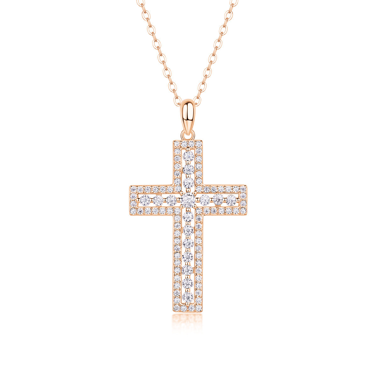 Shelter - Fashionable Jewelry Pendant Set With Moissanite S925 Sterling Silver And Platinum-plated Cross Diamond, Moissanite Silver Jewelry