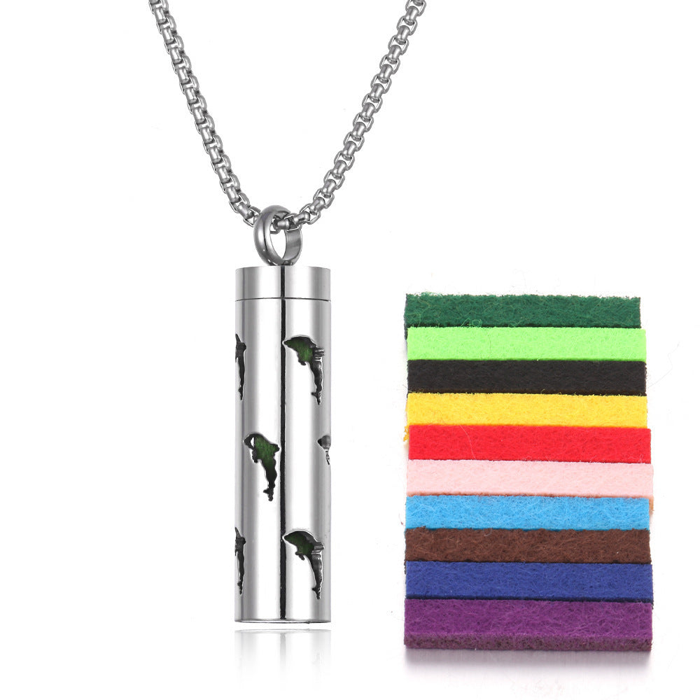 Aromatherapy Pendant Perfume Bottle Essential Oil Titanium Steel necklace