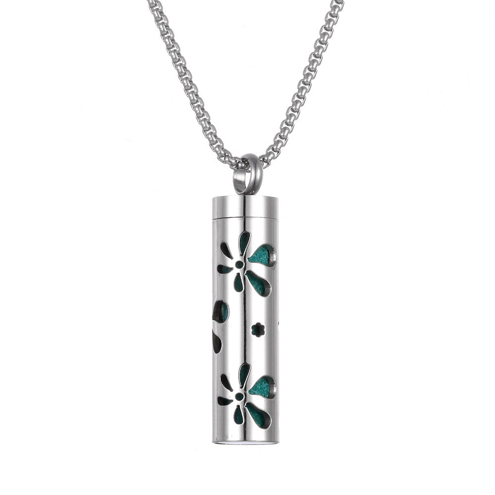 Aromatherapy Pendant Perfume Bottle Essential Oil Titanium Steel necklace