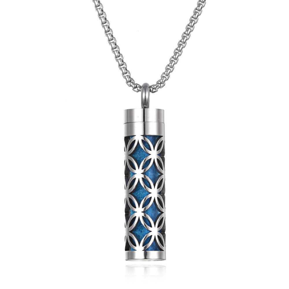 Aromatherapy Pendant Perfume Bottle Essential Oil Titanium Steel necklace
