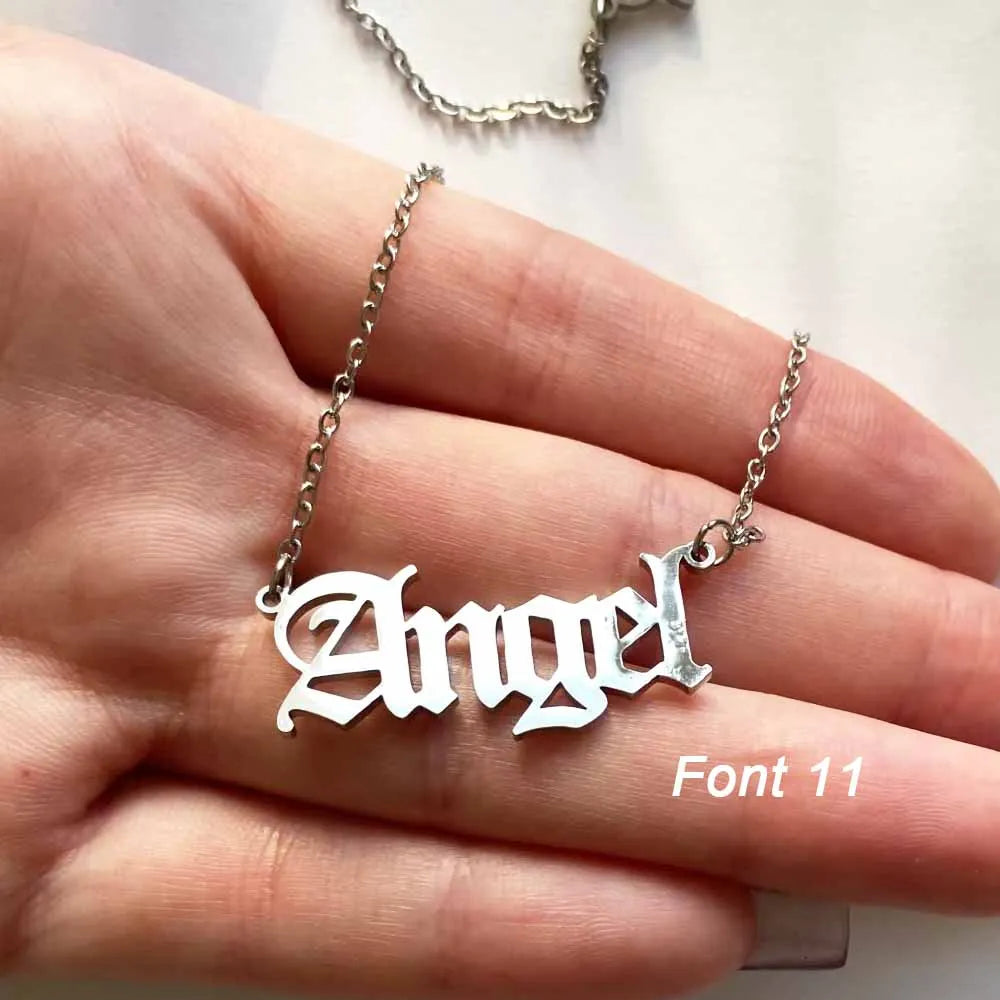 Custom Name Necklace Personalized Golden Choker Stainless Steel Necklaces For Women Man Customized Jewelry Couple Gift - Fui Fuiu Jewelry