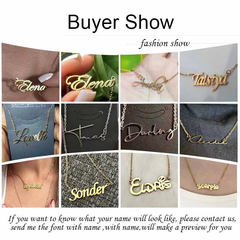 Custom Name Necklace Personalized Golden Choker Stainless Steel Necklaces For Women Man Customized Jewelry Couple Gift - Fui Fuiu Jewelry