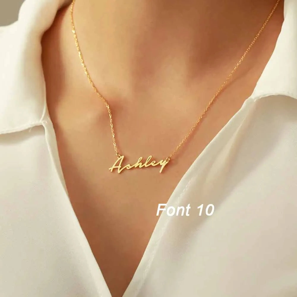 Custom Name Necklace Personalized Golden Choker Stainless Steel Necklaces For Women Man Customized Jewelry Couple Gift - Fui Fuiu Jewelry