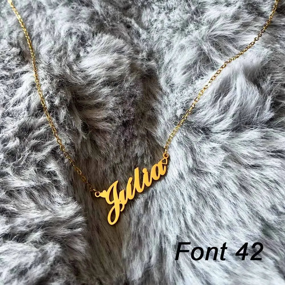 Custom Name Necklace Personalized Golden Choker Stainless Steel Necklaces For Women Man Customized Jewelry Couple Gift - Fui Fuiu Jewelry