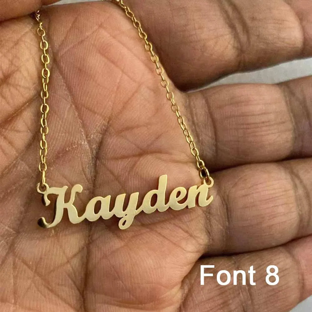 Custom Name Necklace Personalized Golden Choker Stainless Steel Necklaces For Women Man Customized Jewelry Couple Gift - Fui Fuiu Jewelry