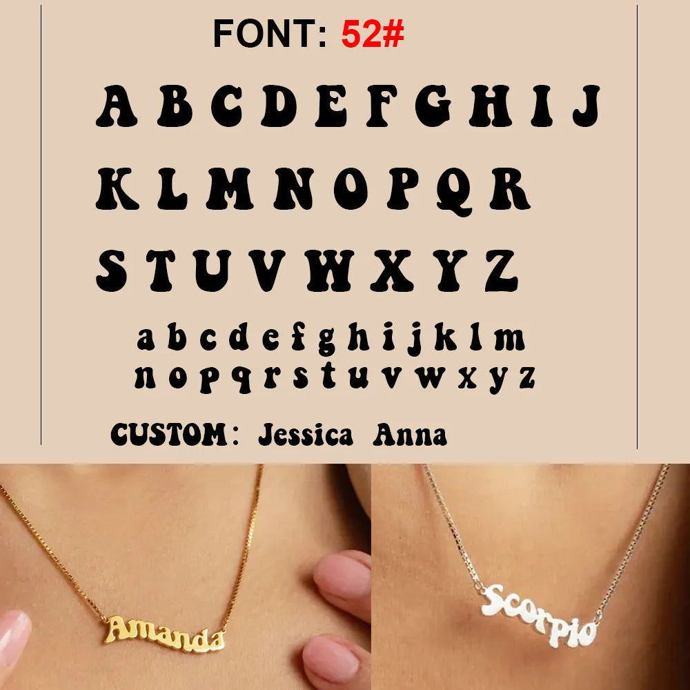 Custom Name Necklace Personalized Golden Choker Stainless Steel Necklaces For Women Man Customized Jewelry Couple Gift - Fui Fuiu Jewelry