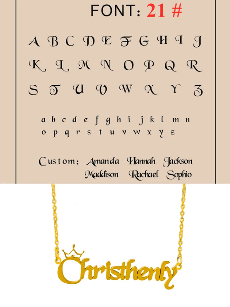 Custom Name Necklace Personalized Golden Choker Stainless Steel Necklaces For Women Man Customized Jewelry Couple Gift - Fui Fuiu Jewelry