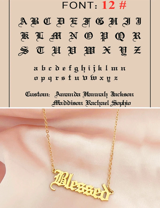 Custom Name Necklace Personalized Golden Choker Stainless Steel Necklaces For Women Man Customized Jewelry Couple Gift - Fui Fuiu Jewelry