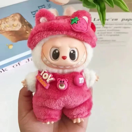 Labubu Doll 17cm Fashion Hoodie Clothing BJD Mini Replacement Cartoon Doll Accessory Cute Decorative Item for Figurines - Fui Fuiu Jewelry