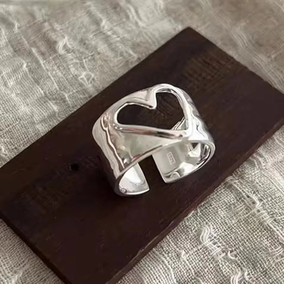 Sam Panda 925 Sterling Silver Rings For Women Men Fine Jewelry Finger Adjustable Open Vintage Chain Ring For Party Birthday Gift