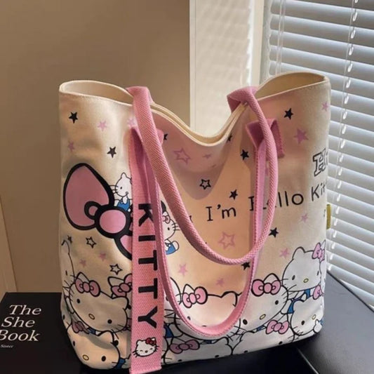 Sanrio Hello Kitty Shoulder Bag Cute Cartoon KT Cat Handbag Girls Backpack Schoolbag Holiday Gifts