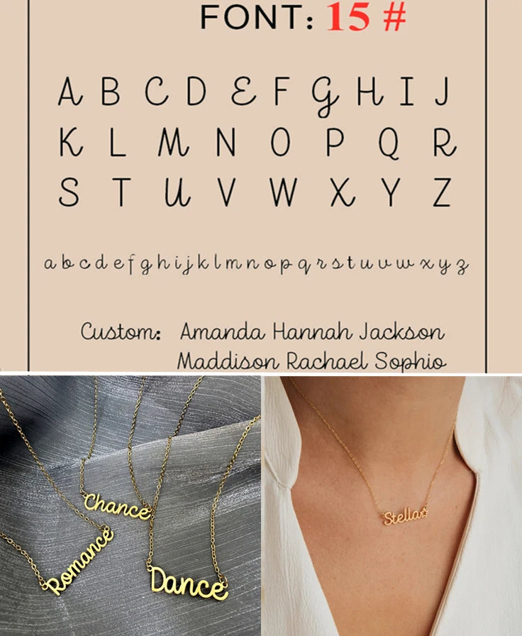 Custom Name Necklace Personalized Golden Choker Stainless Steel Necklaces For Women Man Customized Jewelry Couple Gift - Fui Fuiu Jewelry