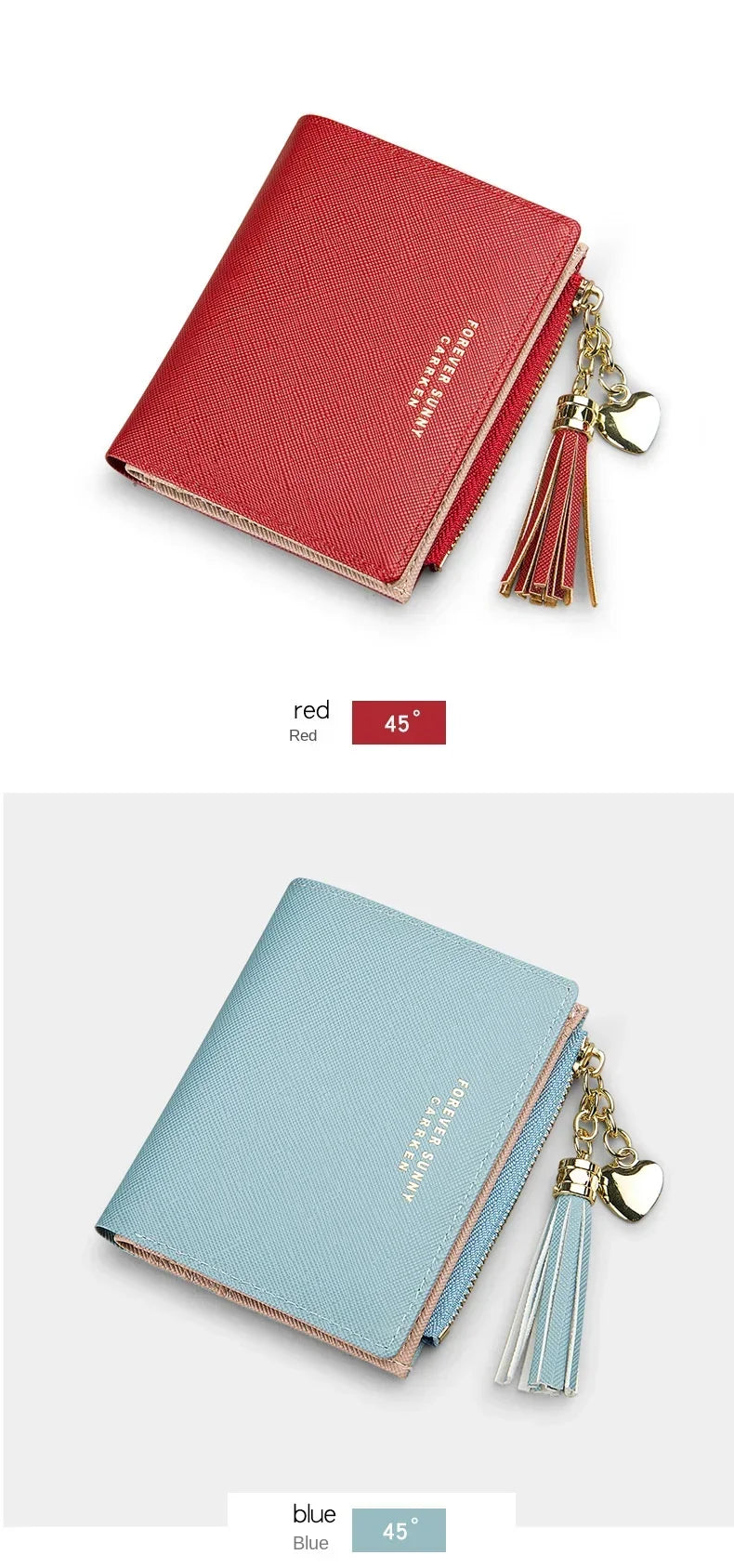 Women's Fashion Wallets Tassel Short Wallet For Woman Zipper Mini rfid Coin Purse Ladies Small Wallet Female Leather Card Holder