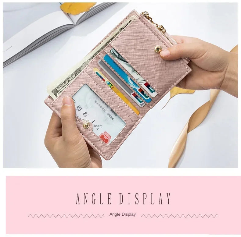 Women's Fashion Wallets Tassel Short Wallet For Woman Zipper Mini rfid Coin Purse Ladies Small Wallet Female Leather Card Holder